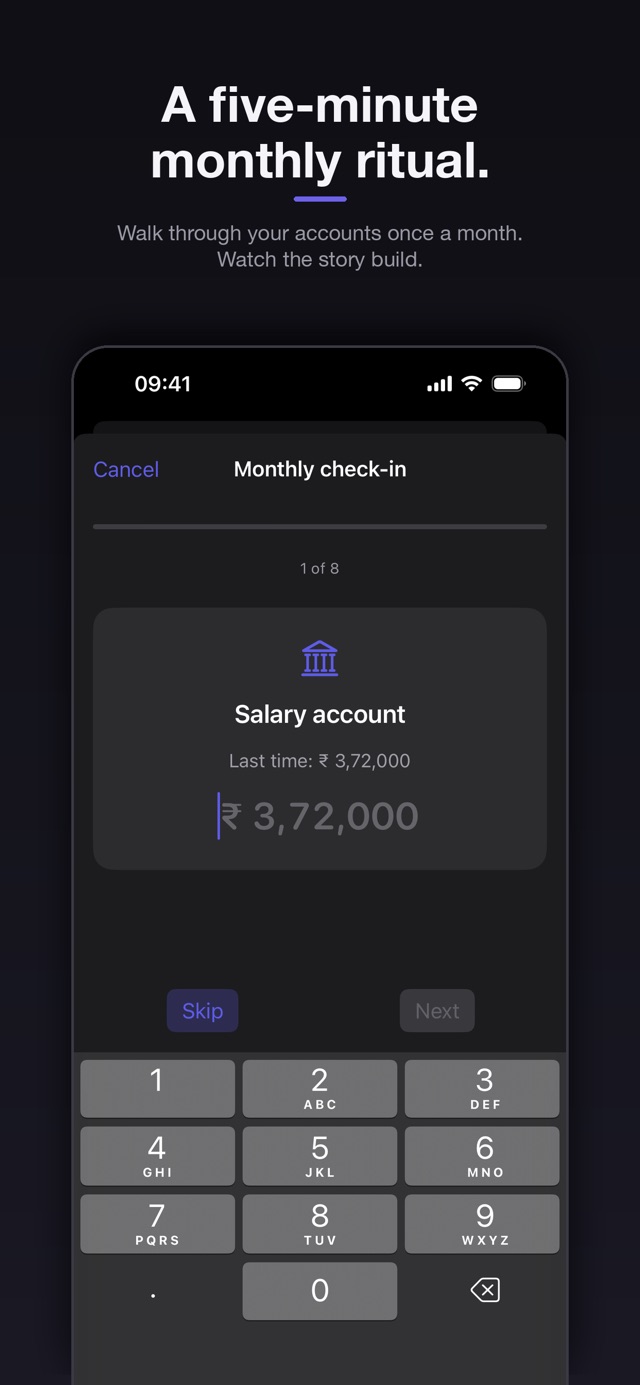 Worth screenshot: A five-minute monthly ritual — the monthly account check-in